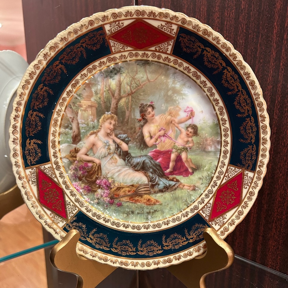 Royal Vienna Austria Beehive Mark Porcelain Cabinet Plate Neoclassical Scene